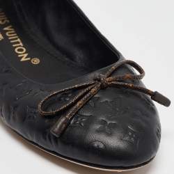 Louis Vuitton Black Leather Slip On Ballet Flats Size 37