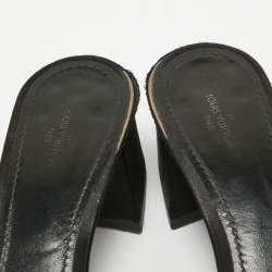 Louis Vuitton Black Satin Madeleine Slide Sandals Size 39