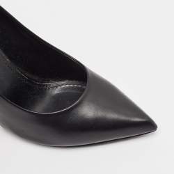 Louis Vuitton Black/Brown Leather and Monogram Canvas Pointed Toe Pumps Size 35.5