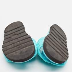 Louis Vuitton Blue Nylon Pool Pillow Flat Sandals Size 40