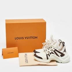 Louis Vuitton White/Brown Monogram Canvas and Mesh Archlight Low Top Sneakers Size 39.5