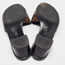 Louis Vuitton Brown Monogram Canvas Lock It Slide Sandals Size 38