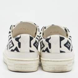 Louis Vuitton X Urs Fischer White/Black Canvas and Leather Low Top Sneakers Size 35