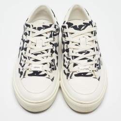 Louis Vuitton X Urs Fischer White/Black Canvas and Leather Low Top Sneakers Size 35