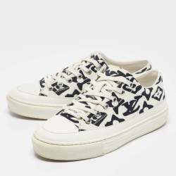 Louis Vuitton X Urs Fischer White/Black Canvas and Leather Low Top Sneakers Size 35