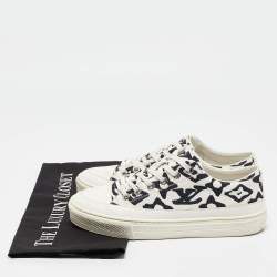 Louis Vuitton X Urs Fischer White/Black Canvas and Leather Low Top Sneakers Size 35