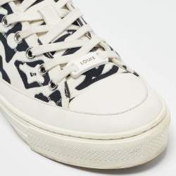 Louis Vuitton X Urs Fischer White/Black Canvas and Leather Low Top Sneakers Size 35