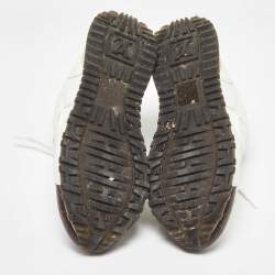 Louis Vuitton White Mesh, Leather and Monogram Canvas Run Away Sneakers Size 37