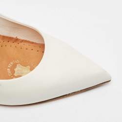 Louis Vuitton White/Brown Leather and Monogram Canvas Matchmake Pumps Size 40