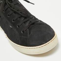 Louis Vuitton Black Monogram Suede Low Top Sneakers Size 39