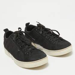 Louis Vuitton Black Monogram Suede Low Top Sneakers Size 39