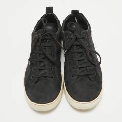 Louis Vuitton Black Monogram Suede Low Top Sneakers Size 39