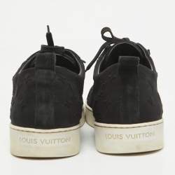 Louis Vuitton Black Monogram Suede Low Top Sneakers Size 39