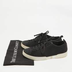 Louis Vuitton Black Monogram Suede Low Top Sneakers Size 39