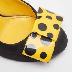 Louis Vuitton Black/Orange Canvas and Patent Leather Pumps Size 40