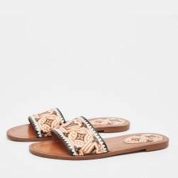 مملوكة مسبقًا Louis Vuitton Multicolor Canvas and Leather Lock It Flat Sandals Size 40