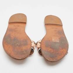 مملوكة مسبقًا Louis Vuitton Multicolor Canvas and Leather Lock It Flat Sandals Size 40