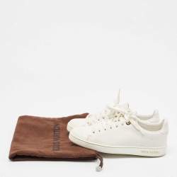 Louis Vuitton White Leather Frontrow Lace Up Sneakers Size 36