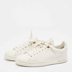 Louis Vuitton White Leather Frontrow Lace Up Sneakers Size 36
