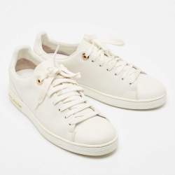 Louis Vuitton White Leather Frontrow Lace Up Sneakers Size 36