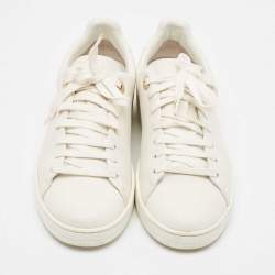 Louis Vuitton White Leather Frontrow Lace Up Sneakers Size 36