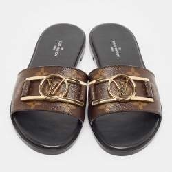 مملوكة مسبقًا Louis Vuitton Monogram Canvas Lock It Flat Slides Size 36