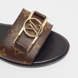 مملوكة مسبقًا Louis Vuitton Monogram Canvas Lock It Flat Slides Size 36