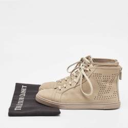 Louis Vuitton Grey Nubuck Leather High Top Sneakers Size 36.5