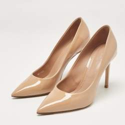 Louis Vuitton Beige Patent Leather Eyeline Pumps Size 37