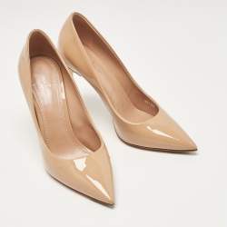 Louis Vuitton Beige Patent Leather Eyeline Pumps Size 37