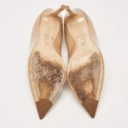 Louis Vuitton Beige Patent Leather Eyeline Pumps Size 37