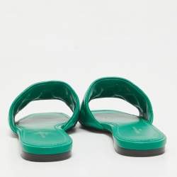 Louis Vuitton Green Leather Revival Flat Sandals Size 39