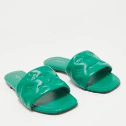 Louis Vuitton Green Leather Revival Flat Sandals Size 39