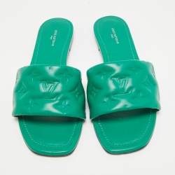 Louis Vuitton Green Leather Revival Flat Sandals Size 39