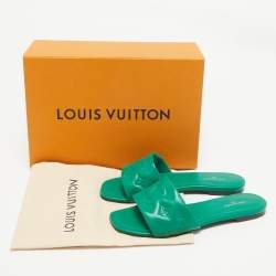 Louis Vuitton Green Leather Revival Flat Sandals Size 39