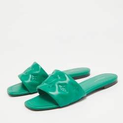 Louis Vuitton Green Leather Revival Flat Sandals Size 39