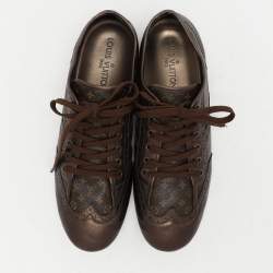 Louis Vuitton Brown Monogram Canvas and Leather Low Top Sneakers Size 40.5