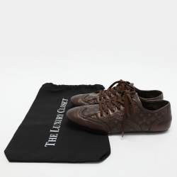 Louis Vuitton Brown Monogram Canvas and Leather Low Top Sneakers Size 40.5