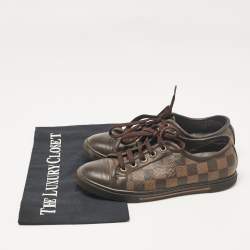 Louis Vuitton Brown Monogram Canvas and Leather Lace Up Sneakers Size 35