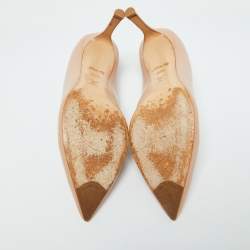 Louis Vuitton Beige Leather Heart Breaker Pumps Size 38.5