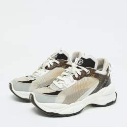 Louis Vuitton Tri Color Mesh and Monogram Canvas Low Top Sneakers Size 38