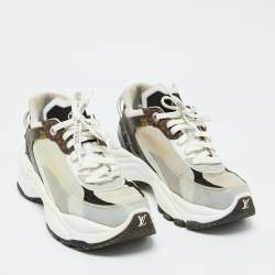 Louis Vuitton Tri Color Mesh and Monogram Canvas Low Top Sneakers Size 38