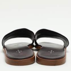 Louis Vuitton Burgundy Patent Leather Lock It Flat Slides Size 39