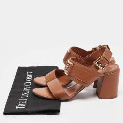 Louis Vuitton Brown Leather Horizon Slingback Sandals Size 38.5