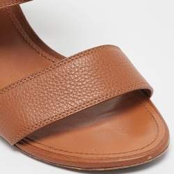 Louis Vuitton Brown Leather Horizon Slingback Sandals Size 38.5