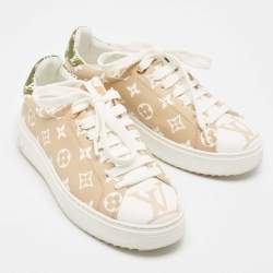 Louis Vuitton Beige/White Monogram Giant Canvas Time Out Sneakers Size 38.5