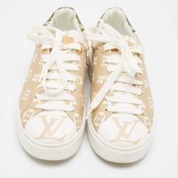 Louis Vuitton Beige/White Monogram Giant Canvas Time Out Sneakers Size 38.5