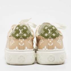 Louis Vuitton Beige/White Monogram Giant Canvas Time Out Sneakers Size 38.5