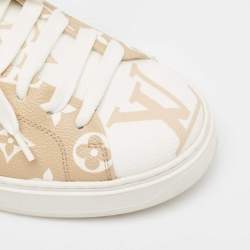 Louis Vuitton Beige/White Monogram Giant Canvas Time Out Sneakers Size 38.5