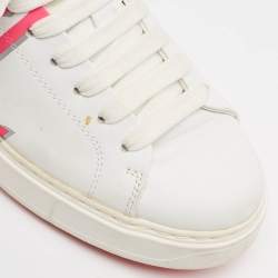 Louis Vuitton White Leather Time Out Lace Up Sneakers Size 38.5